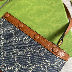 Gucci 625615 Gucci Horsebit 1955 Mini Bag Navy blue Brown - Default Title - View 7