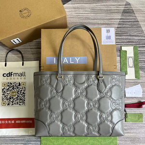 Gucci 631685 GG matelass¨¦ leather medium tote Bag Gray - Default Title - View 2