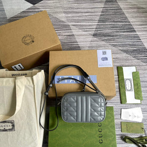 Gucci 634936 GG Marmont Mini Shoulder Bag Gray - Default Title - View 2