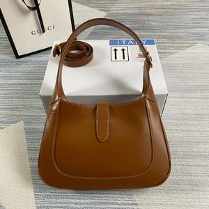 Gucci 636709 GG Jackie 1961 Small Hobo Shoulder Bag Brown - luxibagsmall