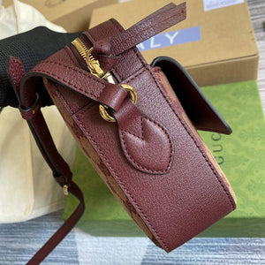 Gucci 645454 Gucci Horsebit 1955 Small Shoulder Bag Wine Red - Default Title - View 3