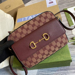 Gucci 645454 Gucci Horsebit 1955 Small Shoulder Bag Wine Red - Default Title - View 6