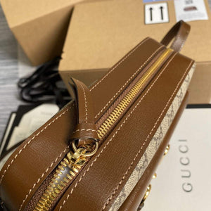 Gucci 645454 Gucci Horsebit 1955 small shoulder bag Biege and brown - Default Title - View 8