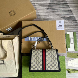 Gucci 651055 Ophidia GG small top handle bag Beige and Black - Default Title - View 2
