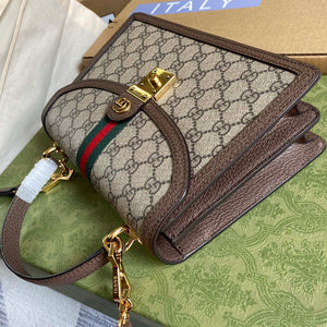Gucci 651055 Ophidia GG small top handle bag Beige and ebony - Default Title - View 3