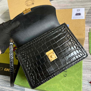 Gucci 651055 Ophidia GG small top handle Crocodile Leather bag Black - Default Title - View 7