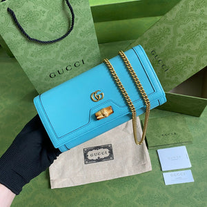 Gucci 658243 Diana chain wallet in Blue - Default Title - View 1