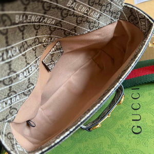 Gucci 658574 Gucci Horsebit 1955 Mini Bag Gray with Pvc Printer Logo - Default Title - View 8