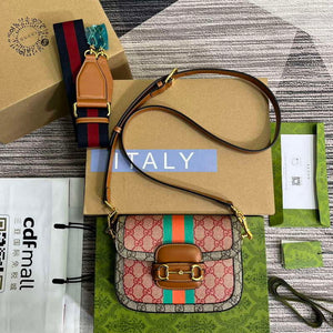 Gucci 658574 Gucci Horsebit 1955 Mini Bag Red Print - Default Title - View 1