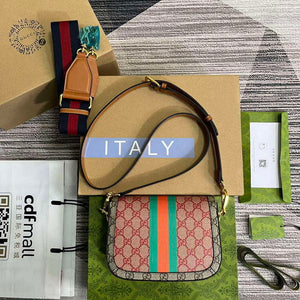 Gucci 658574 Gucci Horsebit 1955 Mini Bag Red Print - Default Title - View 2