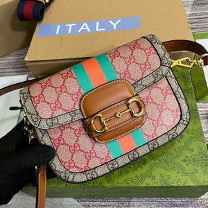 Gucci 658574 Gucci Horsebit 1955 Mini Bag Red Print - Default Title - View 4