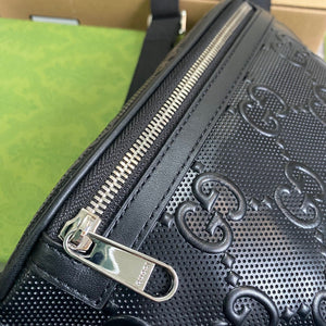 Gucci 658582 GG embossed belt bag Black GG embossed leather - Default Title - View 5