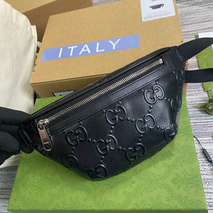 Gucci 658582 GG embossed belt bag Black GG embossed leather - Default Title - View 6