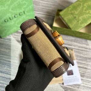 Gucci 658635 Original Brown leather bamboo wallet - Default Title - View 4