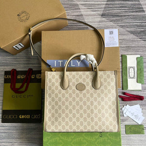Gucci 659983 GG Small Tote Bag Beige - Default Title - View 1