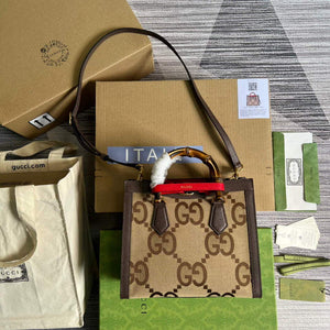 Gucci 660195 Gucci Diana jumbo GG Small Tote Bag Brown - Default Title - View 2
