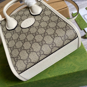 Gucci 671623 Mini Tote Bag With Lnterlocking G White - Default Title - View 6