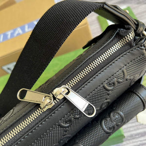 Gucci 674058 GG embossed messenger bag Black - Default Title - View 6