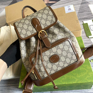 Gucci 674147 Backpack with Interlocking G Beige and ebony - Default Title - View 4