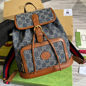 Gucci 674147 Backpack with Interlocking G Blue - Default Title - View 4