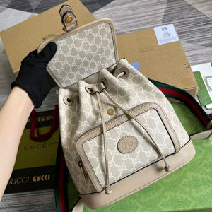 Gucci 674147 Backpack with Interlocking G Beige and white - Default Title - View 7