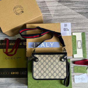 Gucci 674164 Messenger Bag With Interlocking G Blue - Default Title - View 2