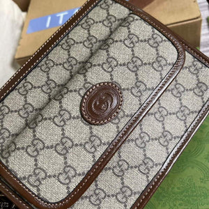 Gucci 674164 Messenger Bag With Interlocking G Brown - Default Title - View 6
