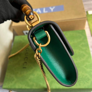 Gucci 675794 GG Small Top Handle Bag With Bamboo Green - Default Title - View 3