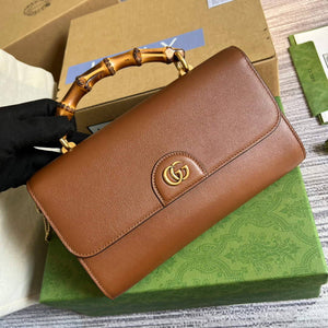Gucci 675795 GG Large Top Handle Bag With Bamboo Brown - Default Title - View 4