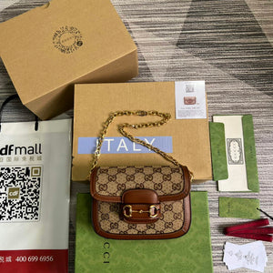 Gucci Horsebit 1955 GG mini bag 675801 Brown leather - Default Title - View 2