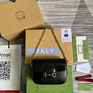 Gucci Horsebit 1955 lizard mini bag 675801 black leather - Default Title - View 2