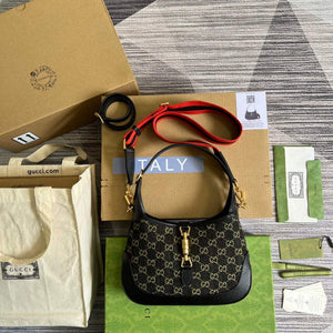 Gucci 678843 Jackie 1961 Small GG Shoulder Bag Black - Default Title - View 1