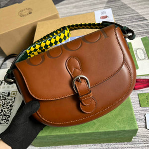 Gucci 679540 Logo-print Leather Shoulder Bag Brown - Default Title - View 4