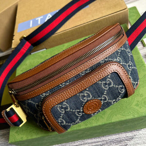 Gucci 682933 Belt bag with Interlocking G Blue and ivory - Default Title - View 1