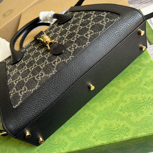Gucci 685129 GG Jackie1961 Handbag Denim Tote Bag Black - Default Title - View 5