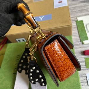 Gucci 686864 Gucci Bamboo 1947 Mini Top Handle Bag Brown - Default Title - View 4