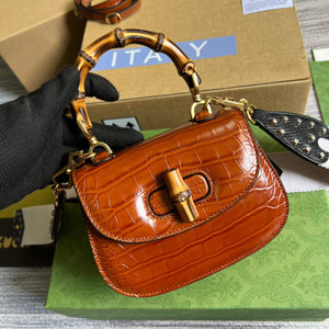 Gucci 686864 Gucci Bamboo 1947 Mini Top Handle Bag Brown - Default Title - View 1