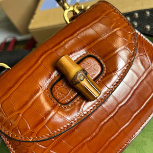 Gucci 686864 Gucci Bamboo 1947 Mini Top Handle Bag Brown - Default Title - View 6