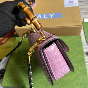 Gucci 686864 Gucci Bamboo 1947 Mini Top Handle Bag Pink - Default Title - View 4