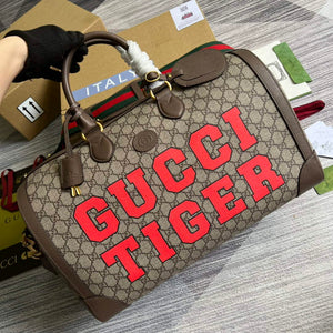 Gucci 687828 Tiger GG Large Duffle Bag Brown - Default Title - View 4