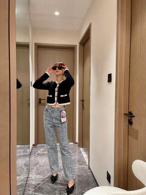 Gucci 691895 Women's Denim Pant With Horsebit G66851 - S - View 5