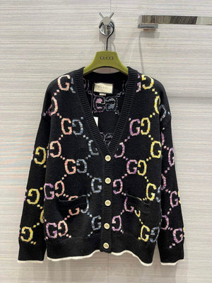 Gucci 692696 Women's Reversible GG wool jacquard cardigan G66854 - S - View 1