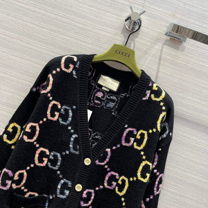 Gucci 692696 Women's Reversible GG wool jacquard cardigan G66854 - S - View 2