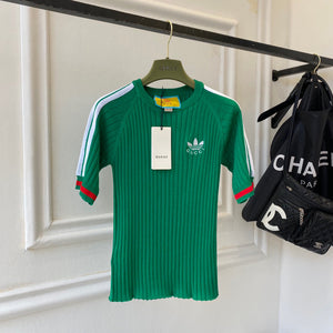 Gucci 693638 adidas x Gucci cropped T-shirt for women green - S - View 1