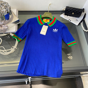 Gucci 693639 adidas x Gucci cropped T-shirt for women Blue - S - View 4
