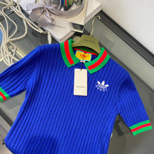 Gucci 693639 adidas x Gucci cropped T-shirt for women Blue - S - View 9
