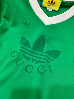 Gucci 693640 X adidas x Gucci cropped T-shirt for women Green - S - View 4