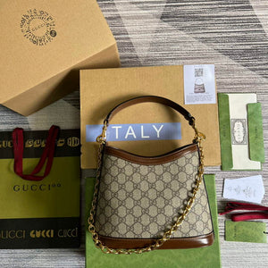 Gucci 696011 Large shoulder bag with Interlocking G Brown - Default Title - View 2