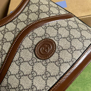 Gucci 696011 Large shoulder bag with Interlocking G Brown - Default Title - View 5