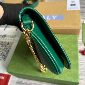 Gucci 699268 Blondie shoulder bag green leather - Default Title - View 3